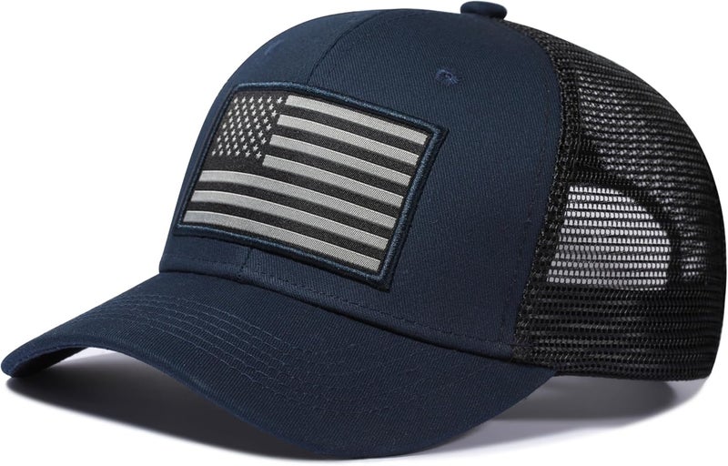 AURR American Flag Trucker Hat, Patriotic Baseball Cap for Men & Women, Breathable Mesh Adjustable Snapback, USA Flag Patch - Image 1